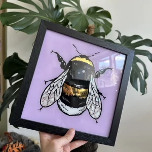 Gilded Glass Bumblebee Frame - Lilac