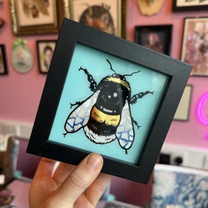 Gilded Glass Mini Bumblebee Frame - Sky Blue