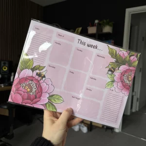 Peony & Bees Weekly Desk Planner