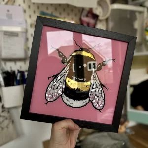 Gilded Glass Bumblebee Frame - Bubblegum Pink