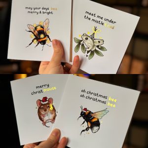 Foiled Creature Pun Christmas Cards