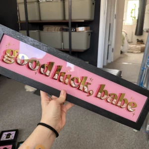 Good Luck, Babe! 23ct Gold Gilded Glass Frame
