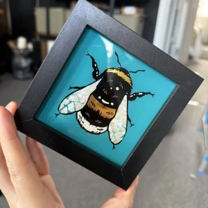 Gilded Glass Mini Bumblebee Frame - Teal