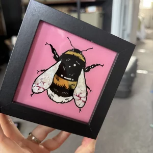 Gilded Glass Mini Bumblebee Frame - Bubblegum Pink/Fuschia Tip Wing