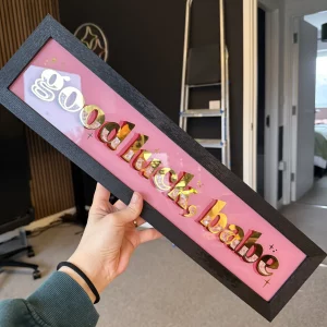 Good Luck, Babe! 23ct Gold Gilded Glass Frame