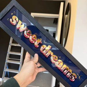 Sweet Dreams 23ct Gold Gilded Glass Frame