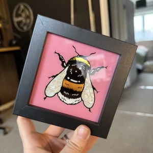 Gilded Glass Mini Bumblebee Frame - Baby Pink
