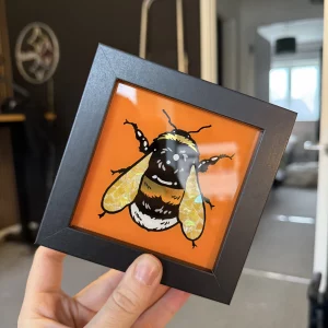 Gilded Glass Mini Bumblebee Frame - Orange/Yellow Wing