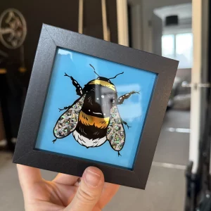 Gilded Glass Mini Bumblebee Frame - Sky Blue/Granite Wing