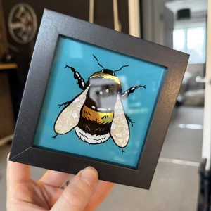 Gilded Glass Mini Bumblebee Frame - Teal