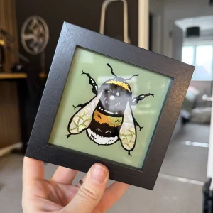 Gilded Glass Mini Bumblebee Frame - Sage/Green Wing Tip