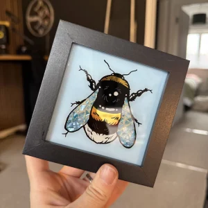 Gilded Glass Mini Bumblebee Frame - Baby Blue/Blue Wing