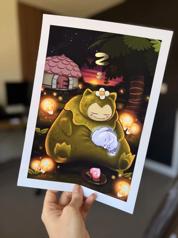 Mosslax & Peakychu Foiled Print